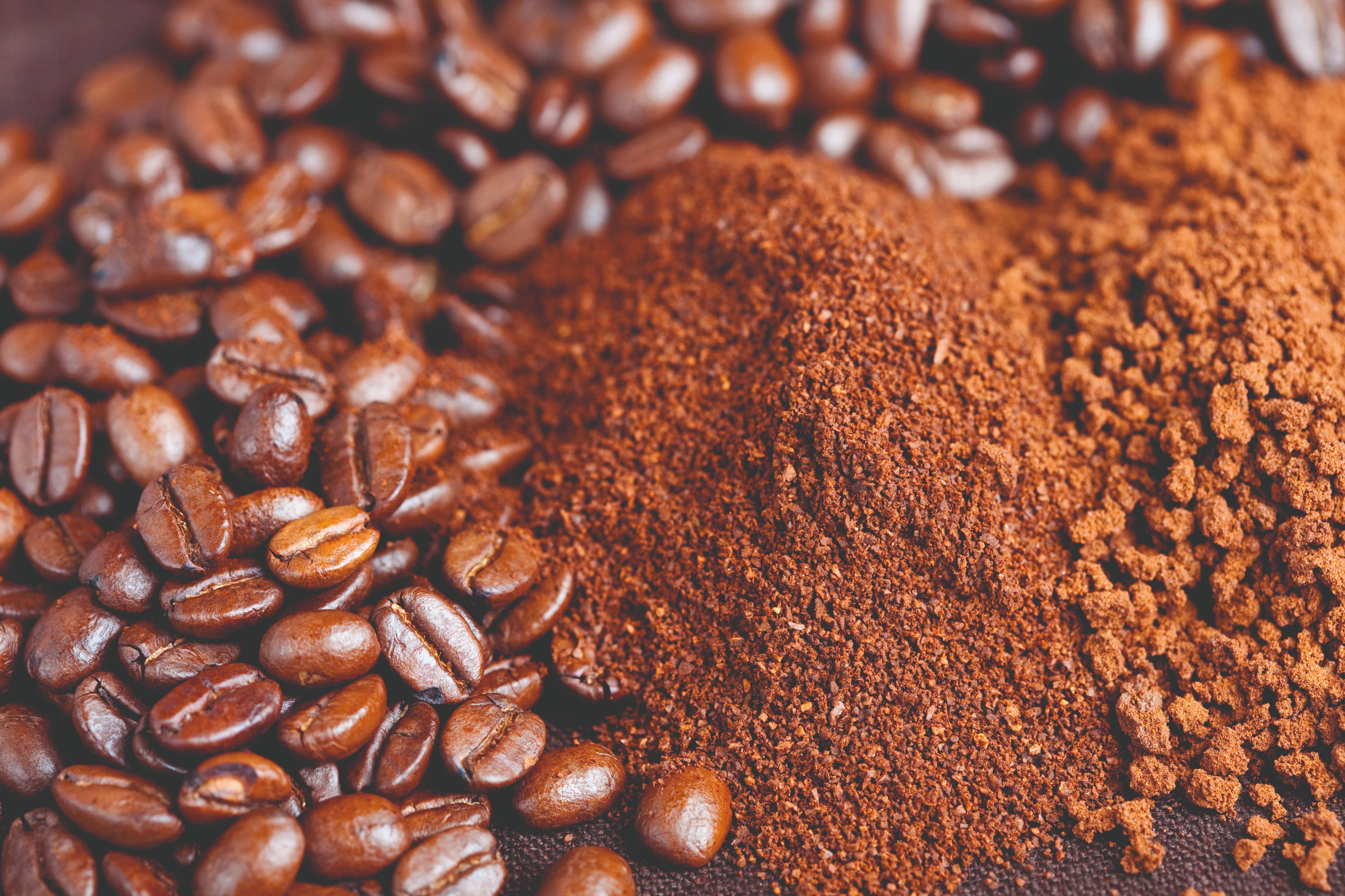 coffee beans and powder