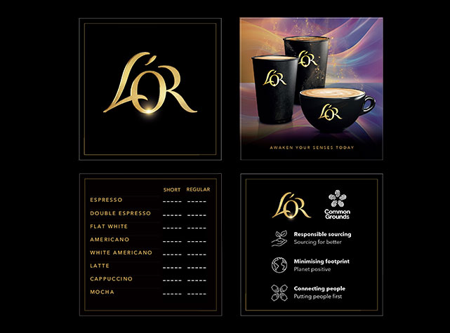 Person digging two hands into a pile of coffee beans and filling their palms with coffee beans and lifting them up